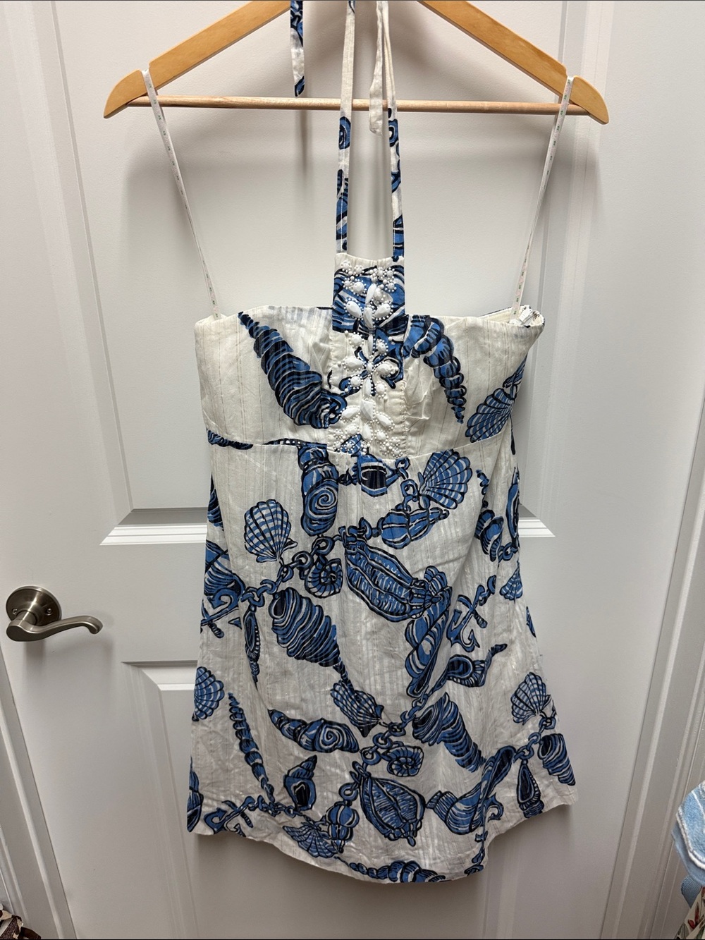 Lily Pulitzer Shell-Print Mini Sundress with Halter Tie